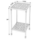 Lana Square Bone Inlay & Metal Side Table 5785318 Black and White Butler Specialty