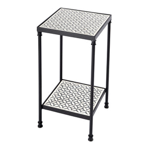 Butler Specialty Lana Handcrafted Bone Inlay Side Table – A Stunning Blend Of Art And Function For Any Space Gray Metal,Resin,Bone Inlay 5785321-butler