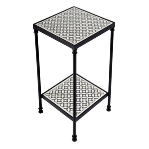 Butler Specialty Lana Handcrafted Bone Inlay Side Table – A Stunning Blend Of Art And Function For Any Space Gray Metal,Resin,Bone Inlay 5785321-butler
