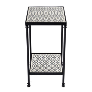 Butler Specialty Lana Handcrafted Bone Inlay Side Table – A Stunning Blend Of Art And Function For Any Space Gray Metal,Resin,Bone Inlay 5785321-butler