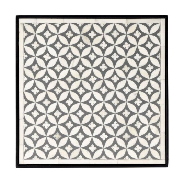 Butler Specialty Lana Handcrafted Bone Inlay Side Table – A Stunning Blend Of Art And Function For Any Space Gray Metal,Resin,Bone Inlay 5785321-butler