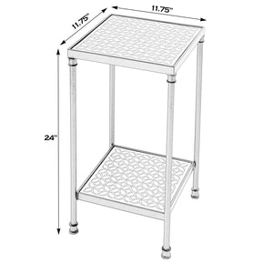 Butler Specialty Lana Handcrafted Bone Inlay Side Table – A Stunning Blend Of Art And Function For Any Space Gray Metal,Resin,Bone Inlay 5785321-butler