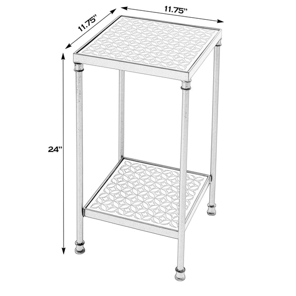 Butler Specialty Lana Handcrafted Bone Inlay Side Table – A Stunning Blend Of Art And Function For Any Space Gray Metal,Resin,Bone Inlay 5785321-butler