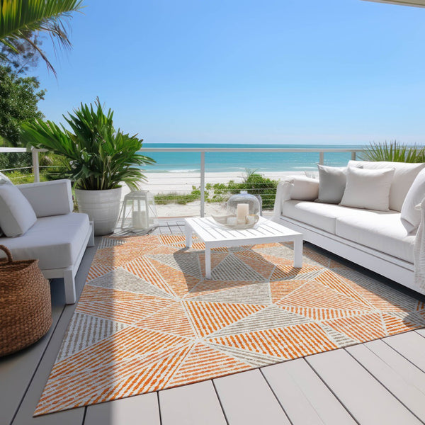 Homeroots 3' Black Charcoal And Gray Geometric Washable Area Rug For Indoor Outdoor Spaces - Durable Design 9' X 12' Polyester 578542