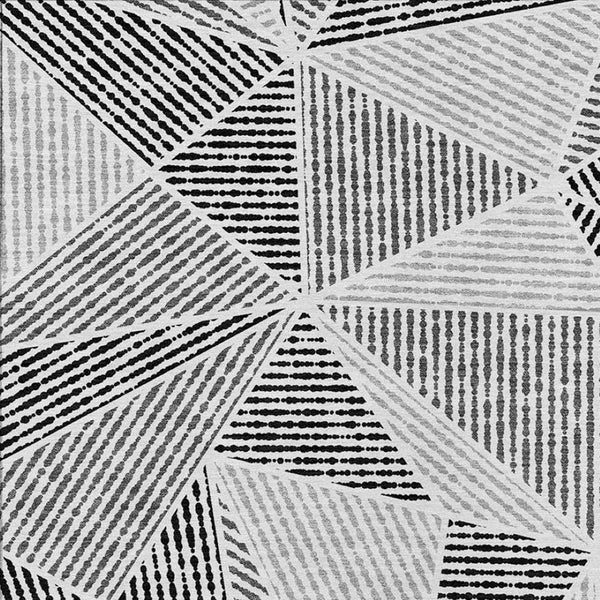 Homeroots 3' Black Charcoal And Gray Geometric Washable Area Rug For Indoor Outdoor Spaces - Durable Design 8' X 10' Polyester 578547