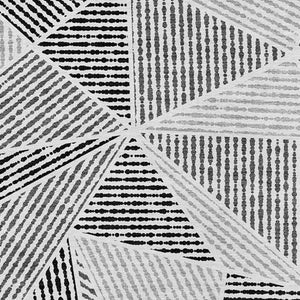 Homeroots 3' Black Charcoal And Gray Geometric Washable Area Rug For Indoor Outdoor Spaces - Durable Design 8' X 10' Polyester 578547