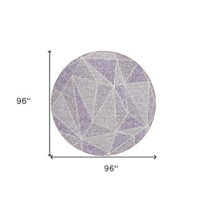 Homeroots 3' Black Charcoal And Gray Geometric Washable Area Rug For Indoor Outdoor Spaces - Durable Design 8' Round Polyester 578552