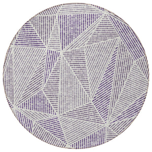 Homeroots 3' Black Charcoal And Gray Geometric Washable Area Rug For Indoor Outdoor Spaces - Durable Design 8' Round Polyester 578552