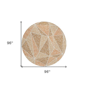 Homeroots 3' Black Charcoal And Gray Geometric Washable Area Rug For Indoor Outdoor Spaces - Durable Design 8' Round Polyester 578564