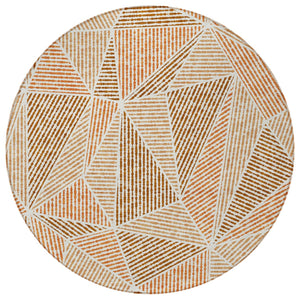 Homeroots 3' Black Charcoal And Gray Geometric Washable Area Rug For Indoor Outdoor Spaces - Durable Design 8' Round Polyester 578564