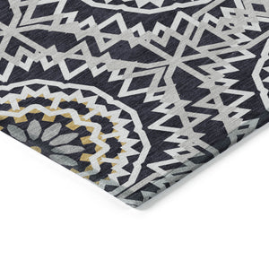 Homeroots 3' Floral Medallion Area Rug - Artichoke Green & Tan, Washable For Indoor & Outdoor Use, Durable Design 8' X 10' Polyester 578583