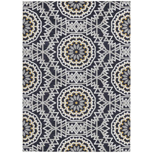 Homeroots 3' Floral Medallion Area Rug - Artichoke Green & Tan, Washable For Indoor & Outdoor Use, Durable Design 9' X 12' Polyester 578584