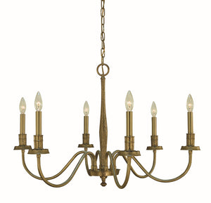 Framburg 6-light Handcrafted Brushed Brass Matera Dining Chandelier With Distressed Italian Design Elegance Brushed Brass Metal 5786 Br