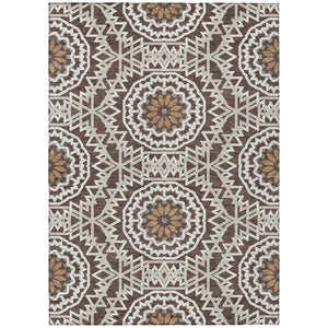 HomeRoots 5' Elegant Floral Medallion Area Rug – Washable, Stain-Resistant, Ideal for Indoor & Outdoor Spaces 8' X 10' 578601