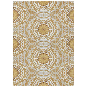 HomeRoots 5' Elegant Floral Medallion Area Rug – Washable, Durable, Weather-Resistant Design for Indoors & Outdoors 8' X 10' 578613