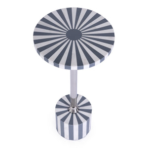 Zane Round Bone Inlay & Metal Side Table 5786321 Gray and White Butler Specialty