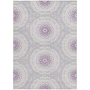 Homeroots 3' Floral Medallion Area Rug - Artichoke Green & Tan, Washable For Indoor & Outdoor Use, Durable Design 3' X 5' Polyester 578640