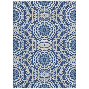 Homeroots 3' Floral Medallion Area Rug - Artichoke Green & Tan, Washable For Indoor & Outdoor Use, Durable Design 5' X 8' Polyester 578647