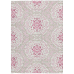 Homeroots 3' Floral Medallion Area Rug - Artichoke Green & Tan, Washable For Indoor & Outdoor Use, Durable Design 10' X 14' Polyester 578669