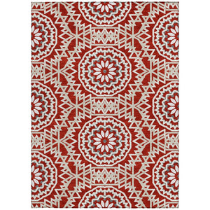 Homeroots 3' Floral Medallion Area Rug - Artichoke Green & Tan, Washable For Indoor & Outdoor Use, Durable Design 3' X 5' Polyester 578670