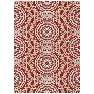 HomeRoots 9' Elegant Floral Medallion Area Rug - Durable, Stain Resistant for Indoor & Outdoor Spaces 9' X 12' 578674