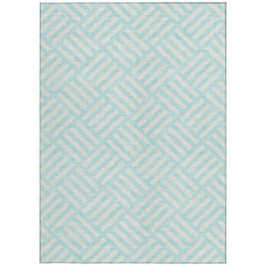 Homeroots 3' Artichoke Green Geometric Washable Area Rug - Stylish Indoor/Outdoor Design For Any Space 3' X 5' Polyester 578706