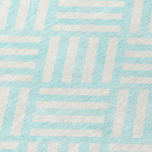 Homeroots 3' Artichoke Green Geometric Washable Area Rug - Stylish Indoor/Outdoor Design For Any Space 5' X 8' Polyester 578707