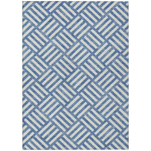 HomeRoots 9' Blue and Ivory Geometric Indoor Outdoor Area Rug - Durable, Washable, Non-Slip, Stylish Design 9' X 12' 578722
