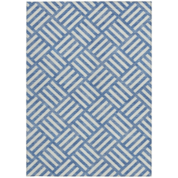 Homeroots 3' Artichoke Green Geometric Washable Area Rug - Stylish Indoor/Outdoor Design For Any Space 10' X 14' Polyester 578723