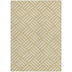 Homeroots 3' Artichoke Green Geometric Washable Area Rug - Stylish Indoor/Outdoor Design For Any Space 9' X 12' Polyester 578740