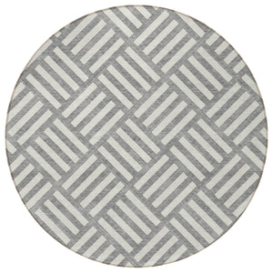 Homeroots 3' Artichoke Green Geometric Washable Area Rug - Stylish Indoor/Outdoor Design For Any Space 8' Round Polyester 578744