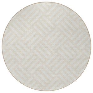 Homeroots 3' Artichoke Green Geometric Washable Area Rug - Stylish Indoor/Outdoor Design For Any Space 8' Round Polyester 578756