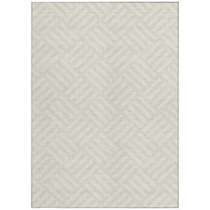Homeroots 3' Artichoke Green Geometric Washable Area Rug - Stylish Indoor/Outdoor Design For Any Space 9' X 12' Polyester 578758