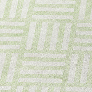 Homeroots 3' Artichoke Green Geometric Washable Area Rug - Stylish Indoor/Outdoor Design For Any Space 8' Round Polyester 578768