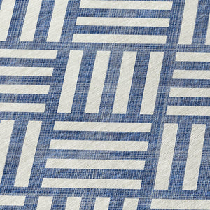 HomeRoots 5' Stylish Navy Blue and Ivory Geometric Area Rug - Durable, Washable, Perfect for Indoor & Outdoor Use 10' X 14' 578777