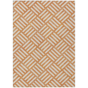 HomeRoots 9' Orange and Ivory Geometric Area Rug – Stylish, Washable, Durable for Indoor and Outdoor Spaces 9' X 12' 578788