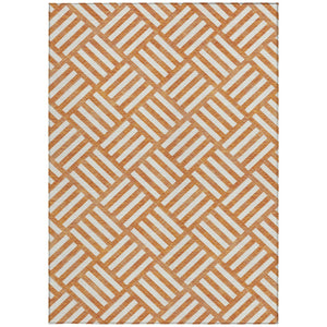 Homeroots 3' Artichoke Green Geometric Washable Area Rug - Stylish Indoor/Outdoor Design For Any Space 10' X 14' Polyester 578789