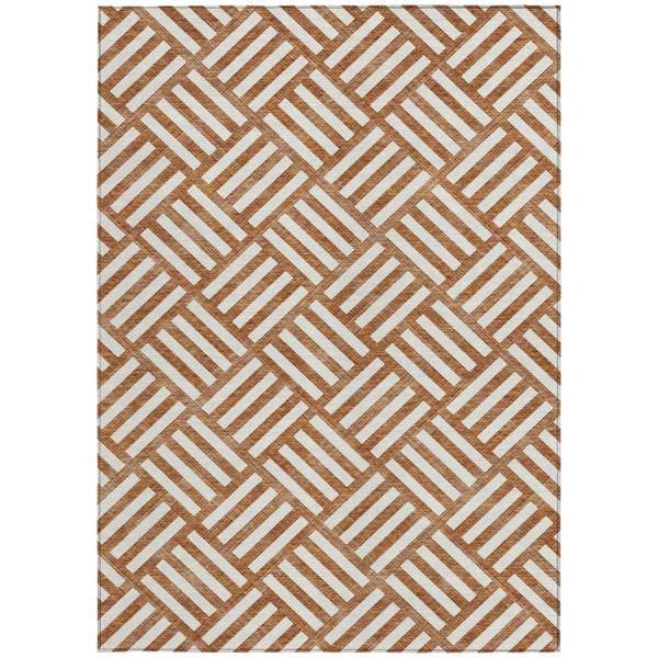 Homeroots 3' Artichoke Green Geometric Washable Area Rug - Stylish Indoor/Outdoor Design For Any Space 3' X 5' Polyester 578790