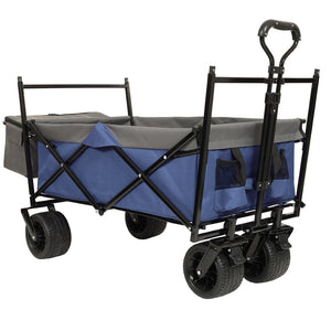 English Elm 480lbs Folding Utility Wagon with Canopy All-terrain Wheels Steel Frame Outdoor Hauler W2932P326773