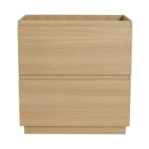 English Elm 30" Modern Bathroom Vanity without Sink – 30" Freestanding Engineered Wood Cabinet with Dual Drawers, Waterproof Finish, Easy Assembly Oak W1972P188250