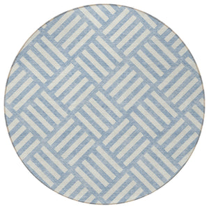Homeroots 3' Artichoke Green Geometric Washable Area Rug - Stylish Indoor/Outdoor Design For Any Space 8' Round Polyester 578816