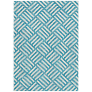 Homeroots 3' Artichoke Green Geometric Washable Area Rug - Stylish Indoor/Outdoor Design For Any Space 3' X 5' Polyester 578826