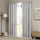 Madison Park Irina Transitional Diamond Sheer Window Curtain Panel MP40-2334 Grey