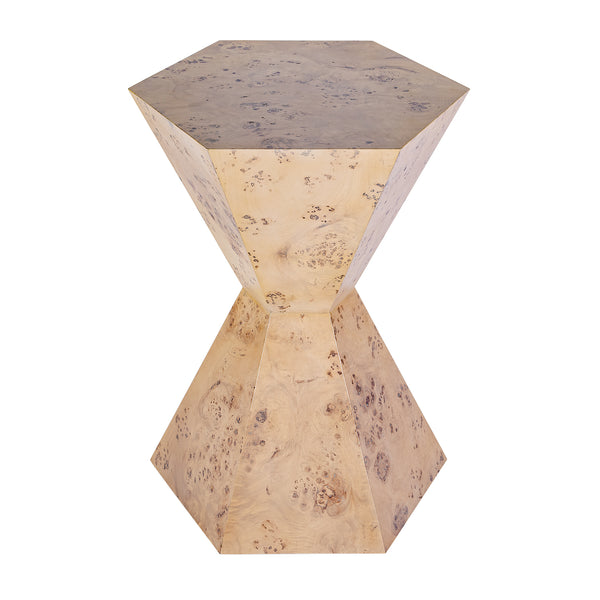 Billie 20 in W Hexagon Burl Side Table 5788443 Light Brown Butler Specialty