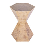 Billie 20 in W Hexagon Burl Side Table 5788443 Light Brown Butler Specialty