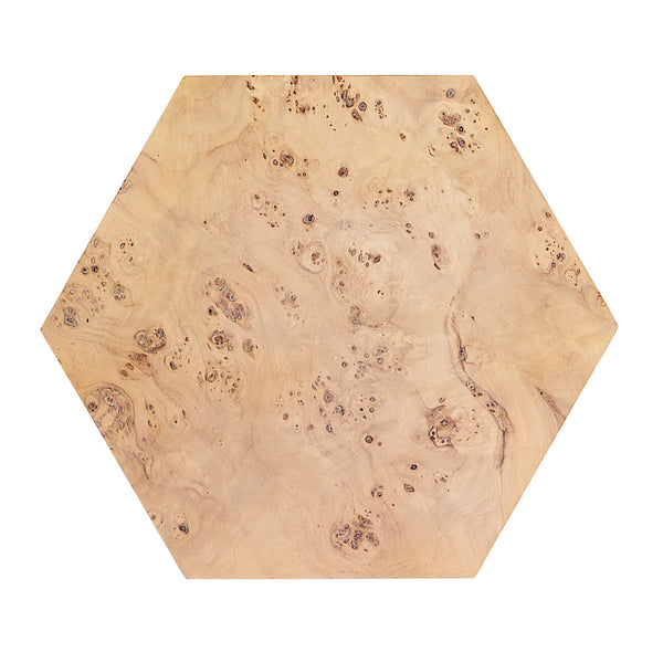Billie 20 in W Hexagon Burl Side Table 5788443 Light Brown Butler Specialty