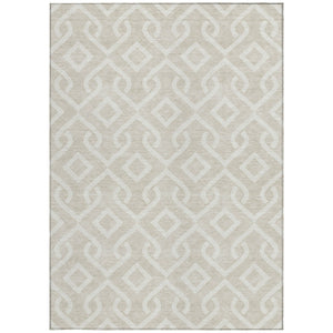 Homeroots 3' Aqua And Ivory Geometric Washable Area Rug - Perfect For Indoor Or Outdoor Spaces, Durable Design! 5' X 8' Polyester 578845