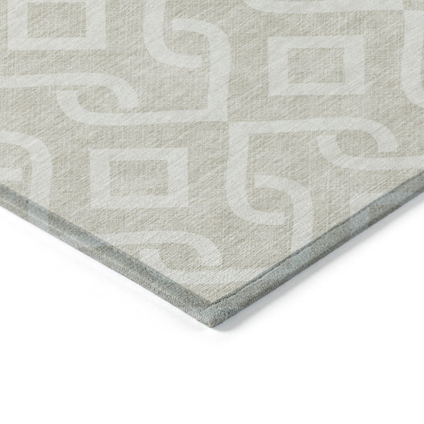Homeroots 3' Aqua And Ivory Geometric Washable Area Rug - Perfect For Indoor Or Outdoor Spaces, Durable Design! 9' X 12' Polyester 578848