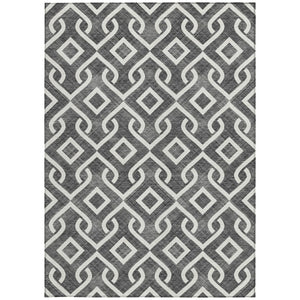 Homeroots 3' Aqua And Ivory Geometric Washable Area Rug - Perfect For Indoor Or Outdoor Spaces, Durable Design! 5' X 8' Polyester 578851