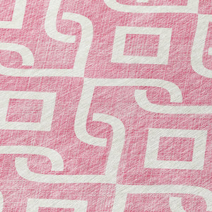 Homeroots 3' Aqua And Ivory Geometric Washable Area Rug - Perfect For Indoor Or Outdoor Spaces, Durable Design! 3' X 5' Polyester 578862